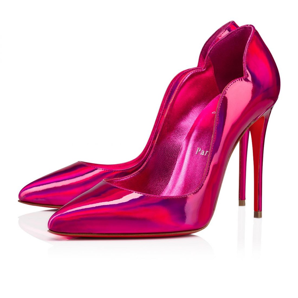 Christian Louboutin Metallic Fuchsia Pointed-Toe Stiletto Heels